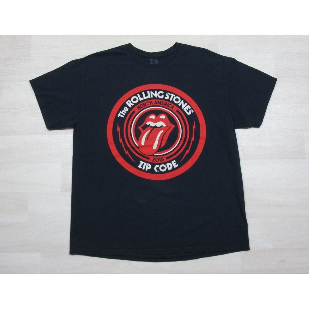 The Rolling Stones Concert Shirt Men's (XL) 2015 Zipcode Tour Double-Sided Band